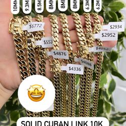 Solid Cuban Links 10k 