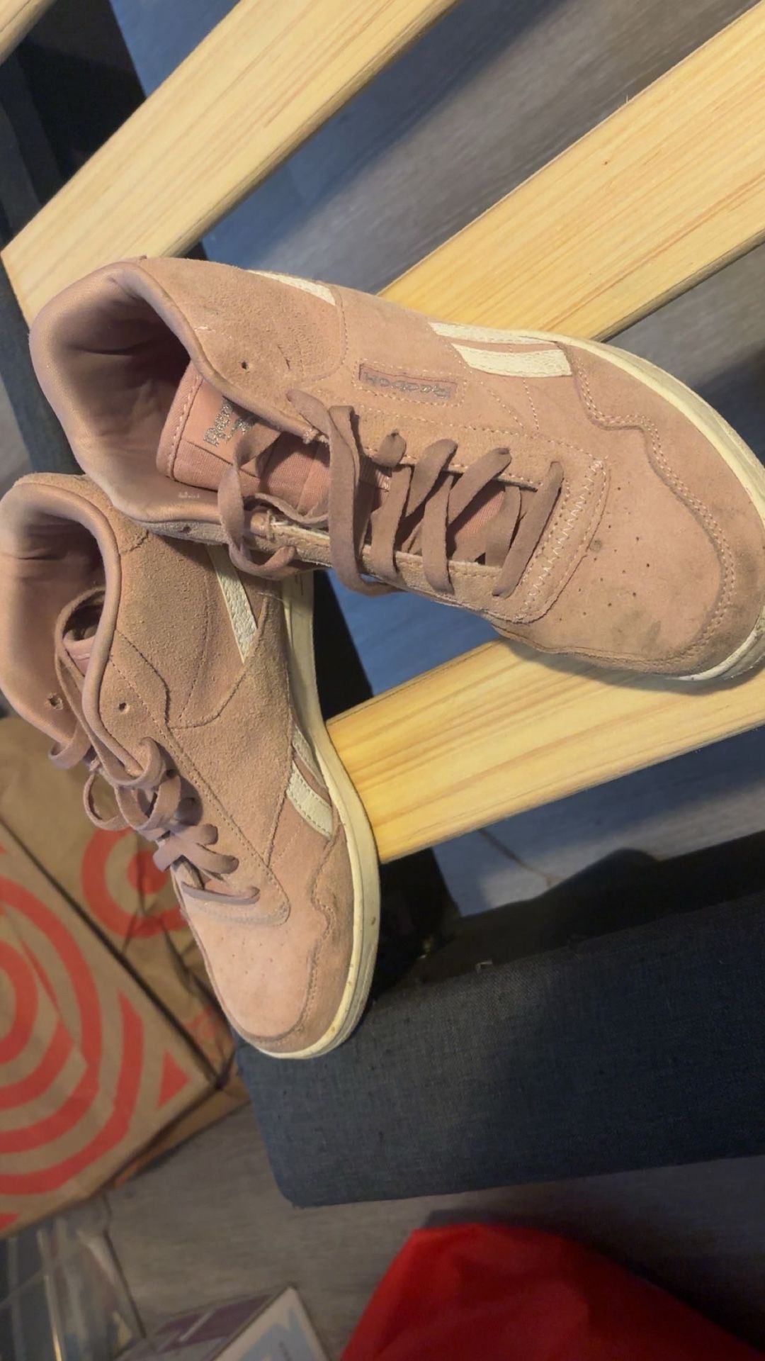 Women pink Suede Reeboks