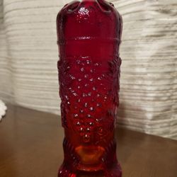 Vintage Hat Pin Holder Cadmium Glass 