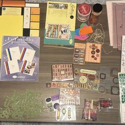 Lot Of Scrapbook Paper, Books, Miscellaneous Supplies 