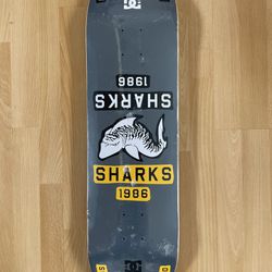 DC X Shut Sk8s Sharks 1986 Skateboard Deck 8.5”x32” Brand New 