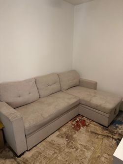 Beige L-Shaped Sectional Sofa bed with Chaise IKEA