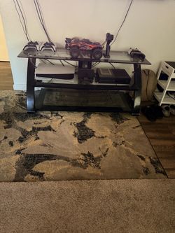 Black Glass 3-Tier TV Stand