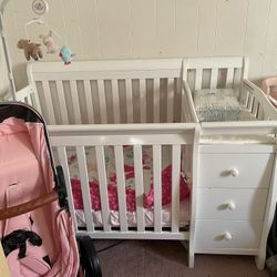Mini Crib With Changing Table And Drawers
