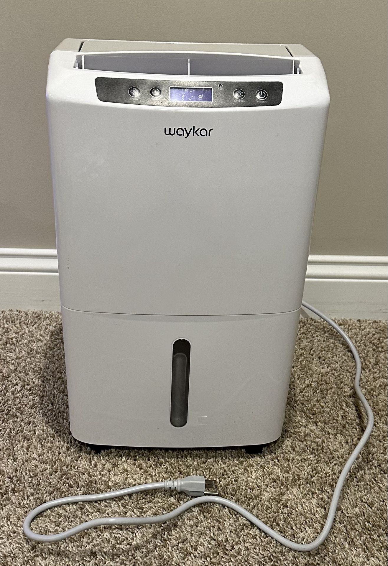 WAYKAR PD160B 2000 SQ. FT DEHUMIDIFIER WITH AUTO OR MANUAL  DRAINAGE - WHITE