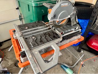 RIDGID TILE SAW 10”+ STAND W/WHEELS