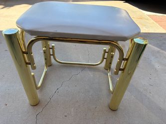 Gold Tube Frame Stool with Padded Seat