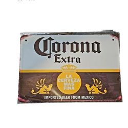 Corona Extra Tin Metal Sign La Cerveza Más Fina Mexico Beer 8x12(SEE DESCRIPTION)