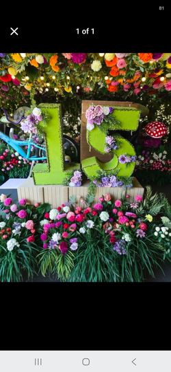 Large Floral Number 15 Party Decoration