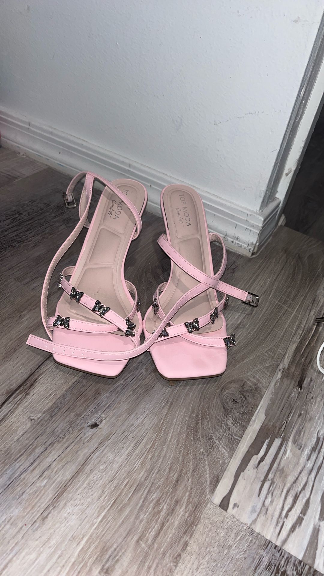 Pink Butterfly Heels Size 9 Women