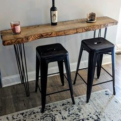 Live Edge Wood Console Table