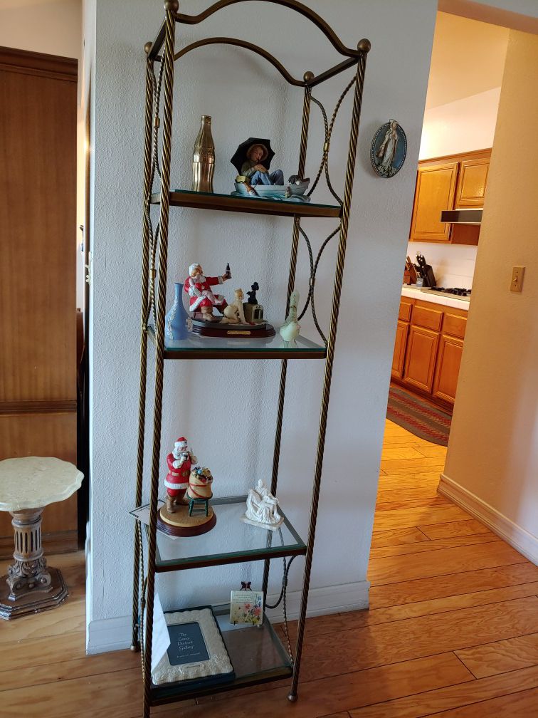 Antique Metal and Glass Shelves