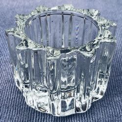 Vintage Avon Sunburst Crystal Glass Votive Heavy Candle Holder