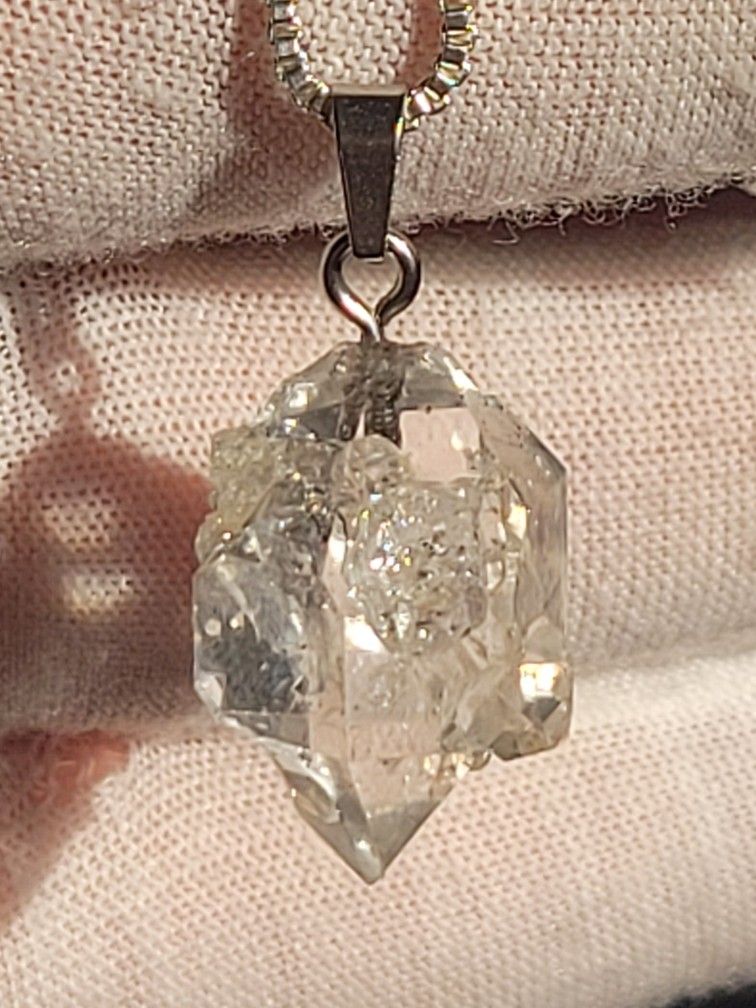 Natural Herkimer Diamond Crystal Pendant 20ctw TOP QUALITY- New
