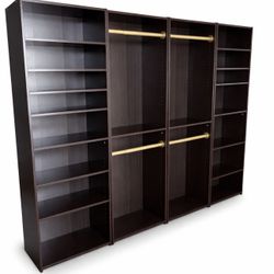Brown And Gold custom Closet System