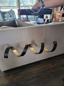 Spiral Black And Gold Metal Light Fixture
