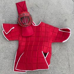 Eskrima Kali Arnis Stickfighting Tournament Padded Protective Jacket Large With Metal Grille Head Protector