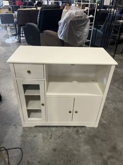 #0 Storage Cabinet with 3 Doors and 1 Drawer, Buffet Cabinet Sideboard with Adjustable Shelves, Microwave Stand Cabinet for Kitchen, Dining Roo