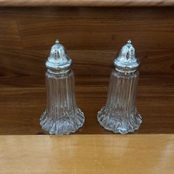 Vintage Crystal  Salt/pepper  Shakers. Made In Japan