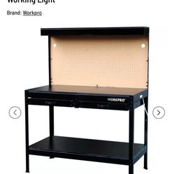 WorkPro Bench With Outlets And Light