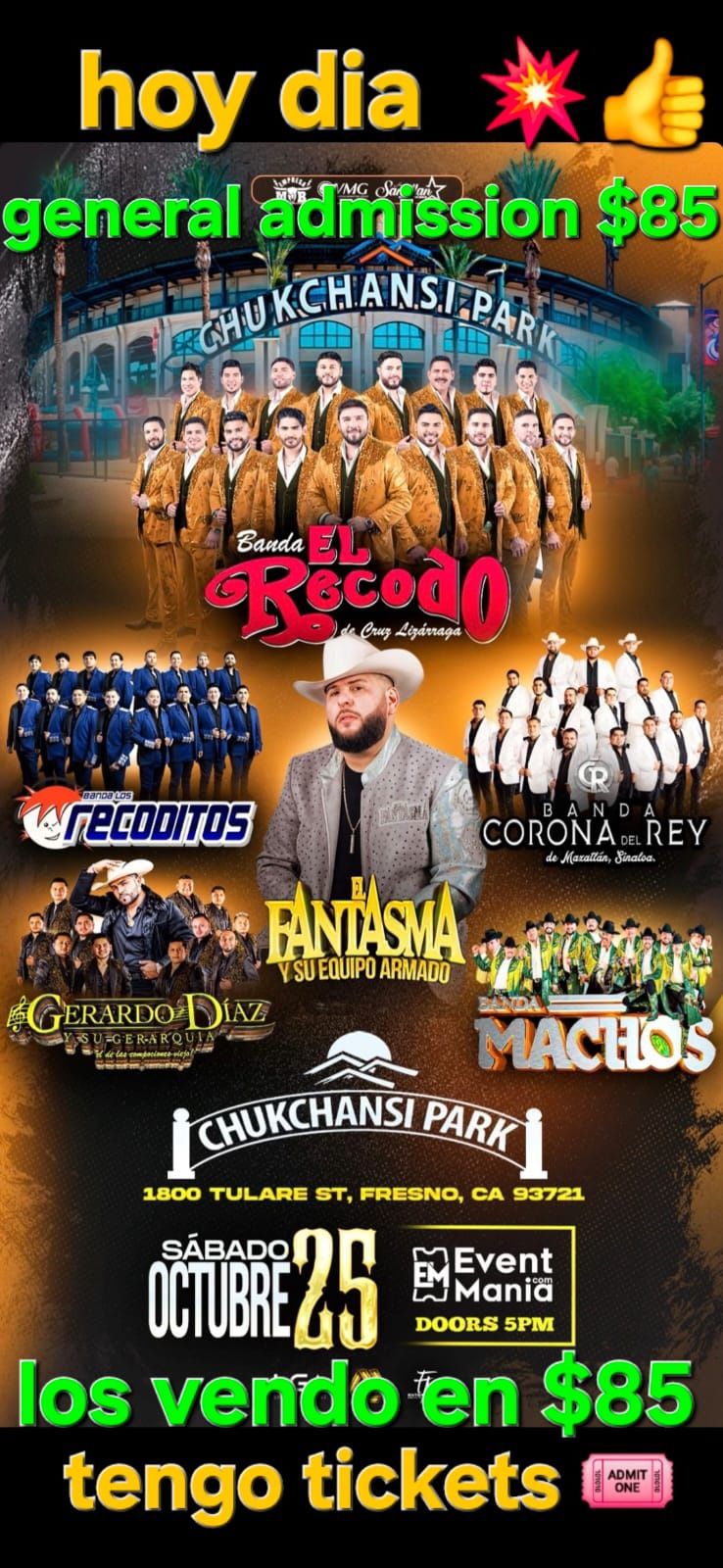 Hoy Sabado Tengo Tickets Banda El Record