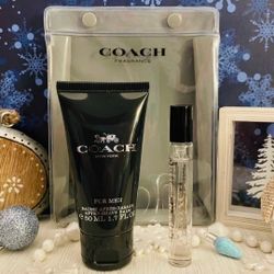 COACH Men Fragrance Travel Set .25oz Cologne Spray + 1.7oz After Shave Balm NEW