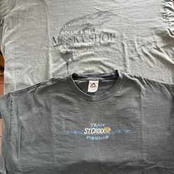 Pair of Vintage l/s Cotton Fishing Tees (2xl)