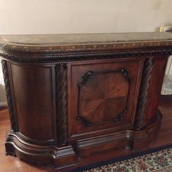 Gorgeous Marble Top Wood Bar/ New