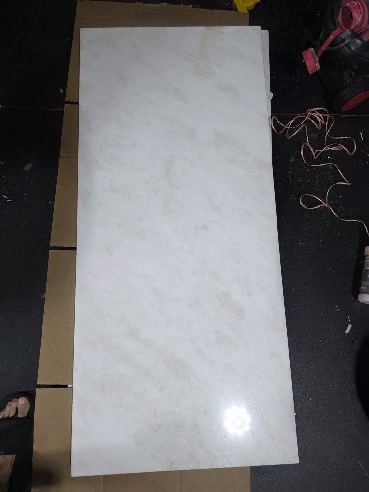 White Marble Countertop Remnants – Finished Edges – 3 Slabs