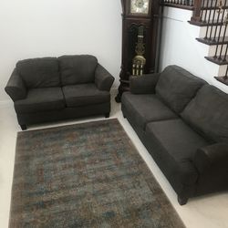 Gray Fabric Ashley Furniture Sofa Set In Good Condition FREE Local Delivery 🚚 