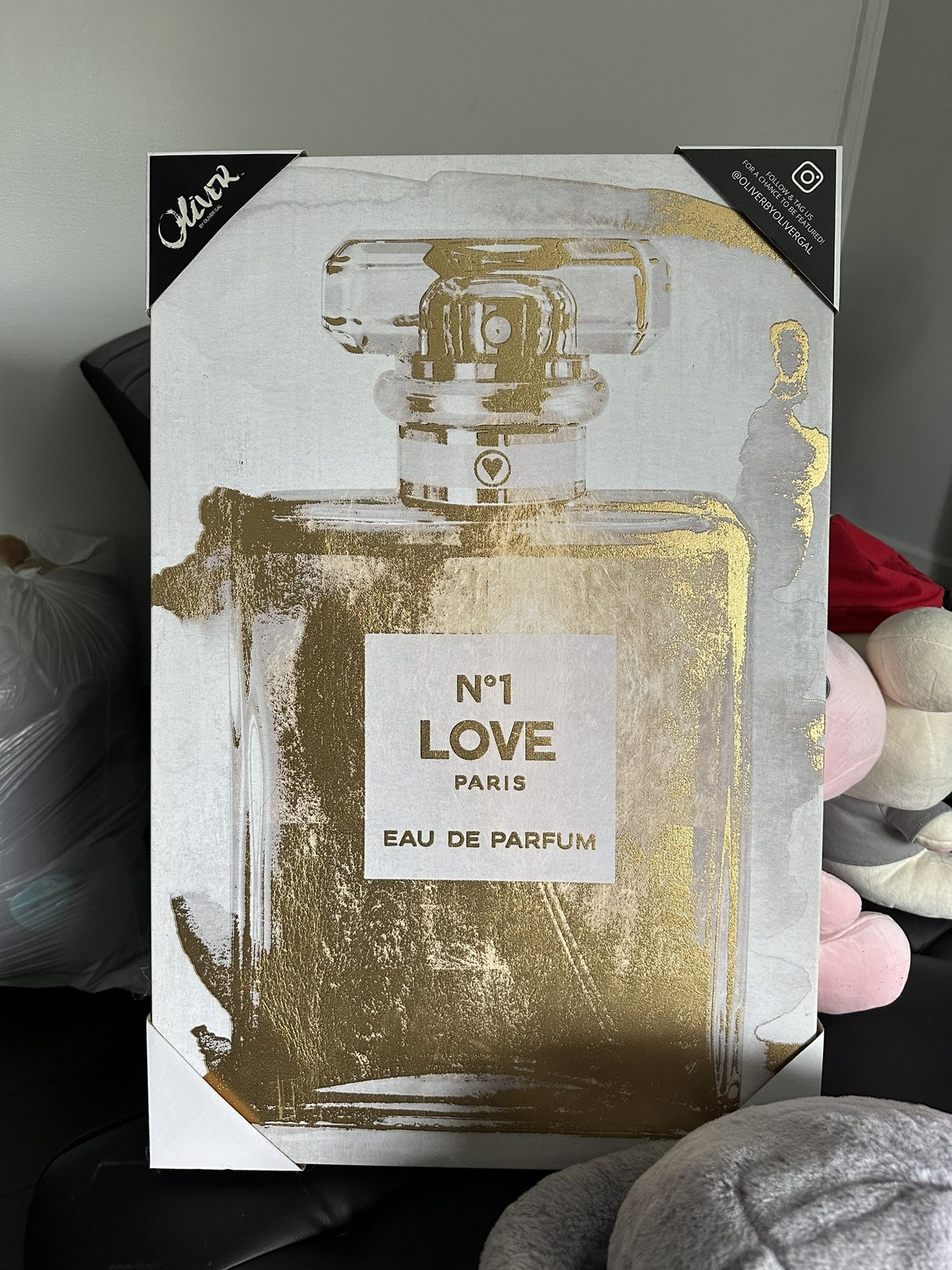 Gold Perfume Canvas Wall Art