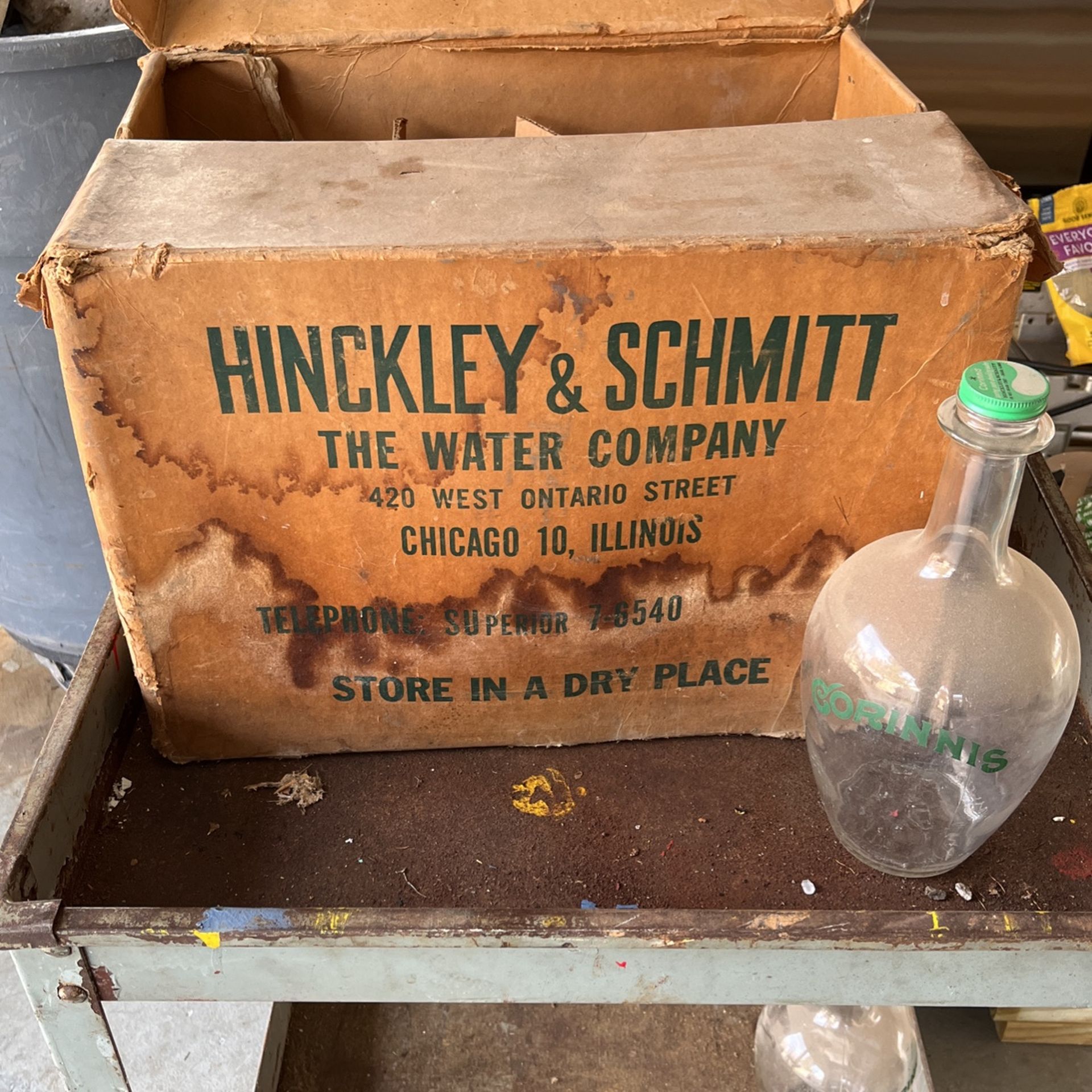 Antique Hinckley And Schmitt Bottles And Box