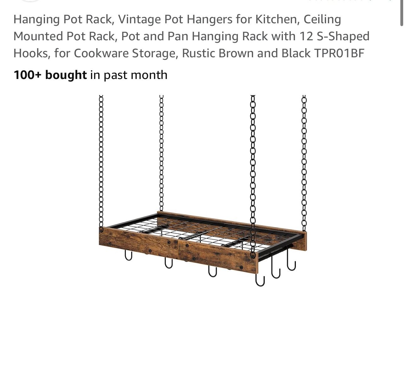 Hanging Pot Rack, Vintage Pot Hangers