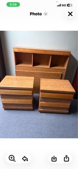 Kids 3 pieces Bedroom Set with Headboard and Nightstands