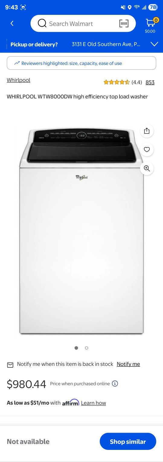 Whirlpool Top Loader