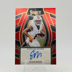 Elijah Moore #SELSEMO - 2023 Panini Select Signatures Red Auto #6/75 Browns