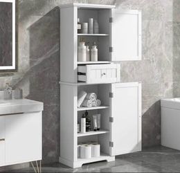 New Assembled Bathroom Storage Cabinet Doors Drawer Storage Cabinets Shelves
