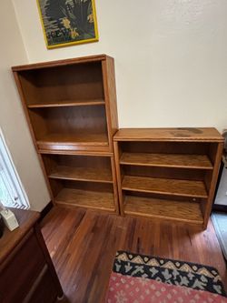 Solid oak bookcases