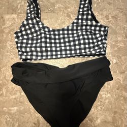 Women’s 2 Piece Large Bikini Bathing Suit Back White 