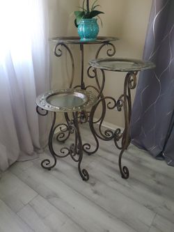 Decorative Stands 3 Pieces ,side Tables ,house accessories,corner Tables ,flower Stsnd ,party Cheese Plater/ Dessert Plater With Stands Accent  