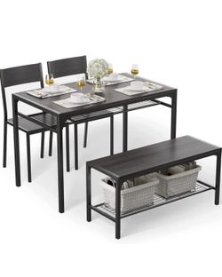Black Dining Table 4 Seats