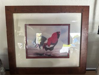 Rooster framed picture