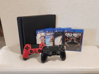 Sony Playstation 4 Slim PS4 w/ 2 Controllers