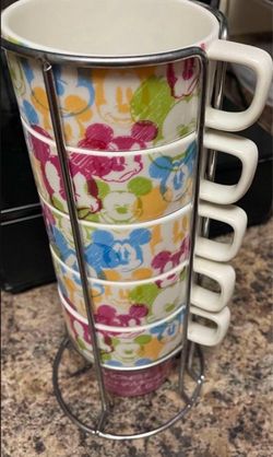 Mickey Mouse Stackable Cups w/Holder
