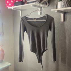 gray long sleeve bodysuit size S 