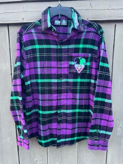 Warner Bros. Studio Tour DC Hollywood Universe Batman The Joker Flannel Shirt Small