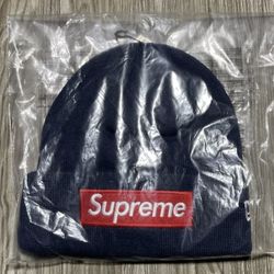 Supreme New Era Box Logo Beanie FW24 Navy
