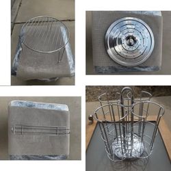 Stainless Steel Steamer Rack, Trivet Set & Wire Carousel Stand