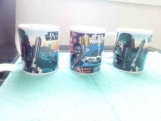 Star Wars Ceramic Coffee Mugs Set of 3. $10