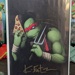 TMNT TEENAGE MUTANT NINJA TURTLES #1 JAVAN JORDAN TUPAC HOMAGE SDCC VIRGIN Signed By Kevin Eastman 